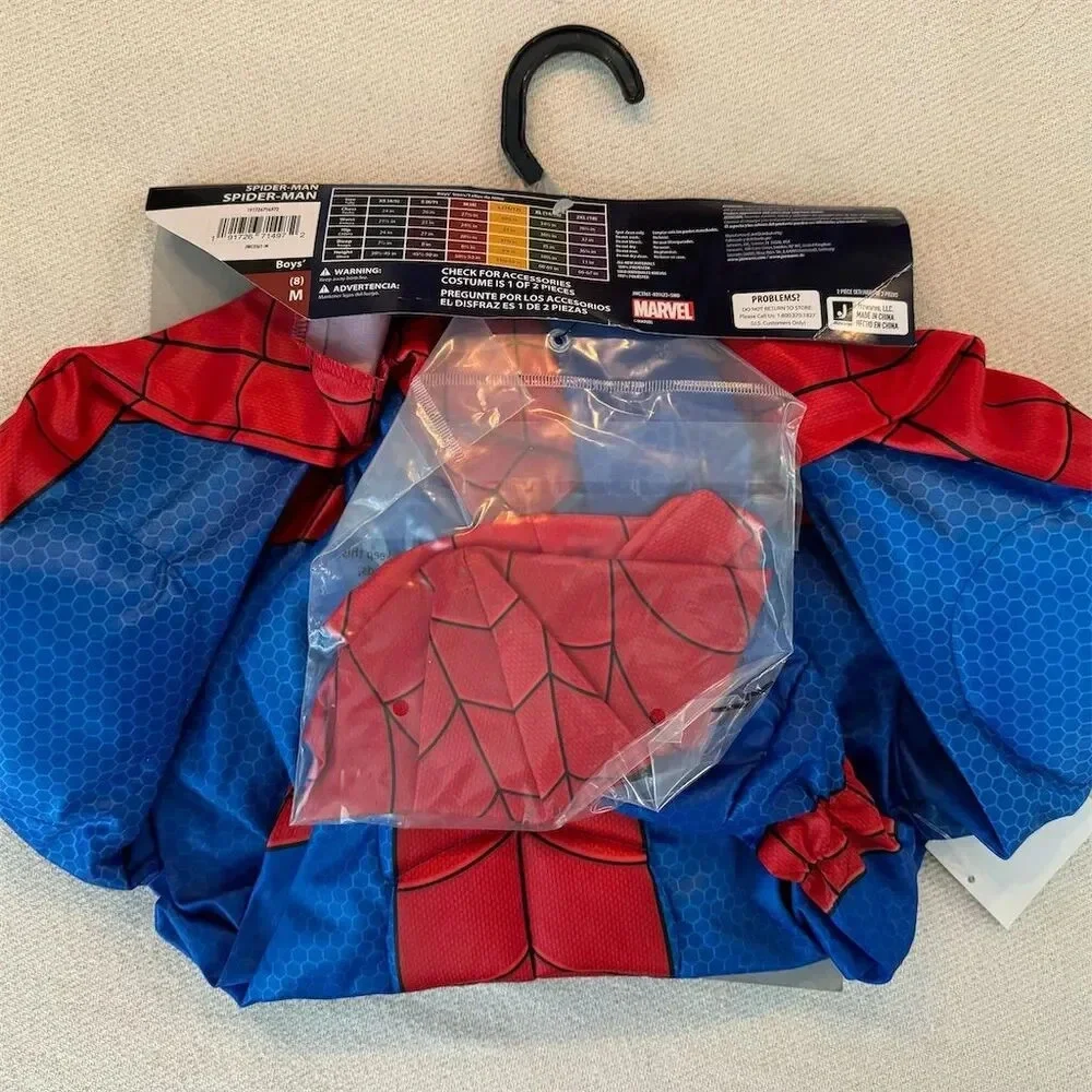 Marvel Spider-Man Boys' Costume Size‎ 8 with Mask 2-Piece Set